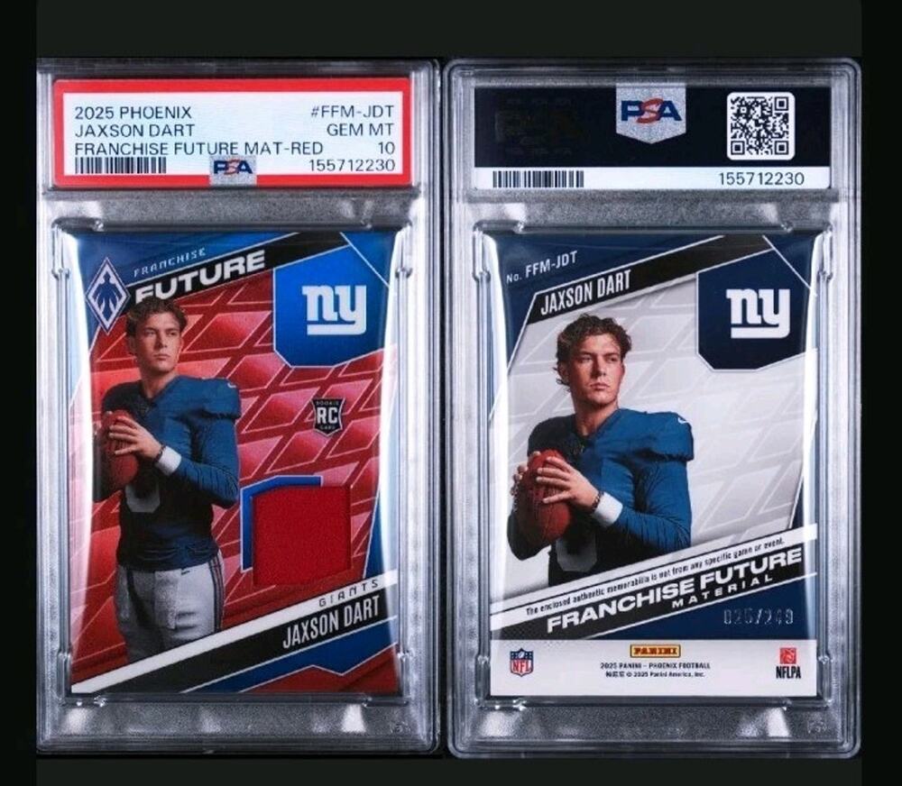 2025 Phoenix Jaxson Dart Franchise Futures Materials FFM-JDT patch /249 PSA 10